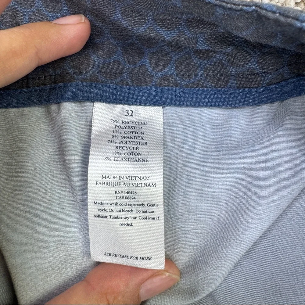 Faherty Athletic Shorts Blue and Gray Mens Size 32